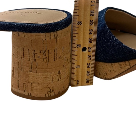 Veronica Beard Women Dali Denim Cork Platform Mules Sandals Heels Sz 10 EUC - Picture 8 of 12